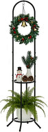 PULIJIAJU 2-tier 3 Hanging Plant Stand Indoor and Outdoor, Space-Saving Iron Plant Shelf, Potted Flower Pot Stand