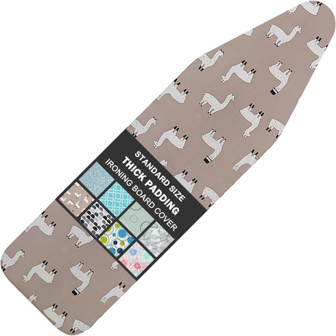 Ironing Board Cover and Pad Standard Size 15" x 54", Cotton Cover with Scorch Resistant Thick Padding (Alpaca)