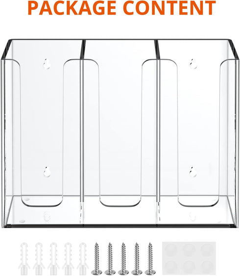 Richboom Acrylic Coffee Cup and Lid Storage Organizer, 3 Compartments, Clear Holder