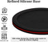 THECOSKY Set 6 Sleek Absorbent Coasters with Holder Silicone Cup Mat with Removable Felt Insert Non-Slip, Non-Stick
