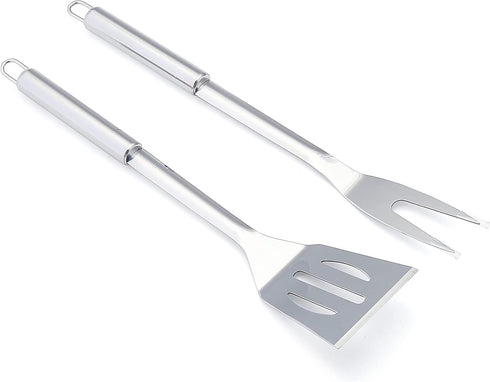 4-Piece Set Amazon Basics Stainless Steel BBQ Grilling Tool with Carry Bag, Rust-Resistant, Dishwasher Safe
