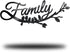 Family Wall Decor Metal Sign, Cursive Word Black Iron Home Art for Rustic Kitchen Decoration