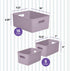 Superio Ribbed Collection - Decorative Plastic Open Home Storage Bins Organizer Baskets, Lilac Purple (Set of 3) 1