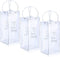 3 Pack Portable Ice Wine Bag, Collapsible Clear PVC Pouch Wine Cooler Bag, Wine Cold Bag with Handle