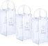 3 Pack Portable Ice Wine Bag, Collapsible Clear PVC Pouch Wine Cooler Bag, Wine Cold Bag with Handle