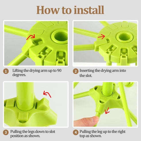 Ourokhome Collapsible Pasta Drying Rack, Plastic Foldable Noodle Hanger for Kitchen with 10 Arms.