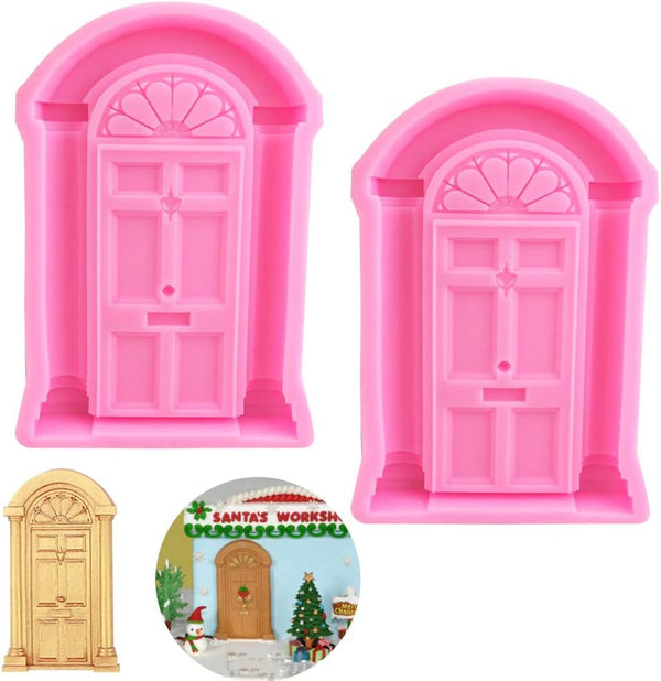 Luckycivia 2 Pack Door Window Silicone Mold, Baking Mold for Frame Cakes, Fondant Decorating, Chocolate Candy