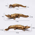 BRASSTAR Three Crocodile Statue, Resin Golden Royal Alligator Family Figurine, Home Office Art Decoration