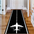 Kuluoits Rug,2x6ft, Runway Track Aircraft Runner Black White Long Runner Rugs Aviation Airport Plane Racing Runway Area