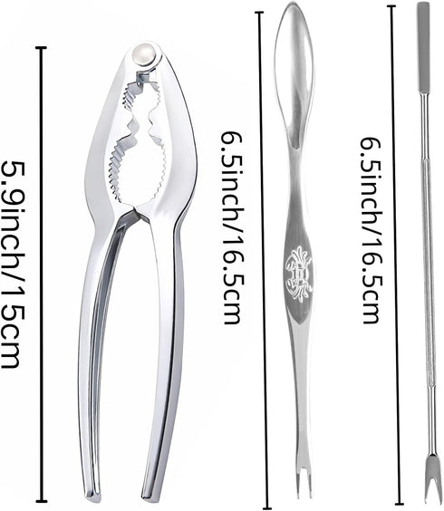 Set, 2 4 Seafood Tool Lobster Crackers & Forks, Stainless Steel for Crab Legs Lobster Nuts