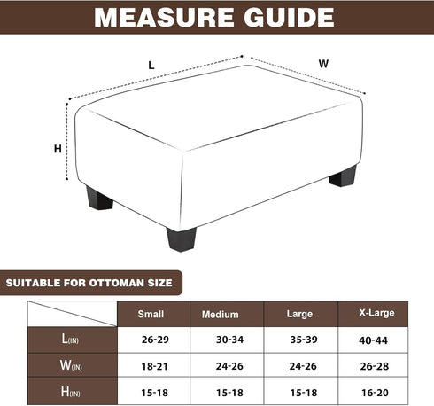 NeColorLife Ottoman Cover Rectangle Waterproof Ottoman Slipcover Rectangular Oversized Thick Storage Footrest Stool