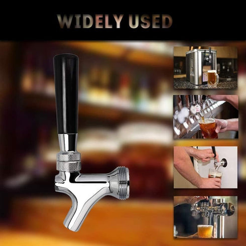 FERRODAY Polished Brass Draft Beer Faucet, Stainless Steel Core for Keg Tap Tower & Kegerator