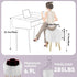 4 Vanity Stool Chair with Storage, Faux Fur Makeup Room Seat Stool, Soft Padded Seat, Round Footrest Footstools