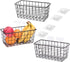 LeleCAT 3 Set Black Adhesive Over the Cabinet Door Wire Baskets for Kitchen, Pantry, Bathroom Shelf Storage
