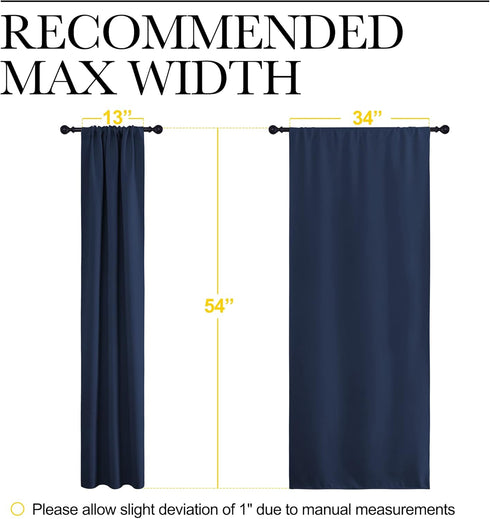 34" 54" 2 NICETOWN Kitchen Curtains, Short Blackout Curtains & Drapes, Thermal Insulated Blackout Curtain Panels