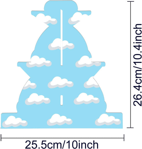 3-Tier Lide Road Train Cardboard Cupcake Stand - Birthday Party Supplies, Round Dessert Cake Tower for Train Theme Baby