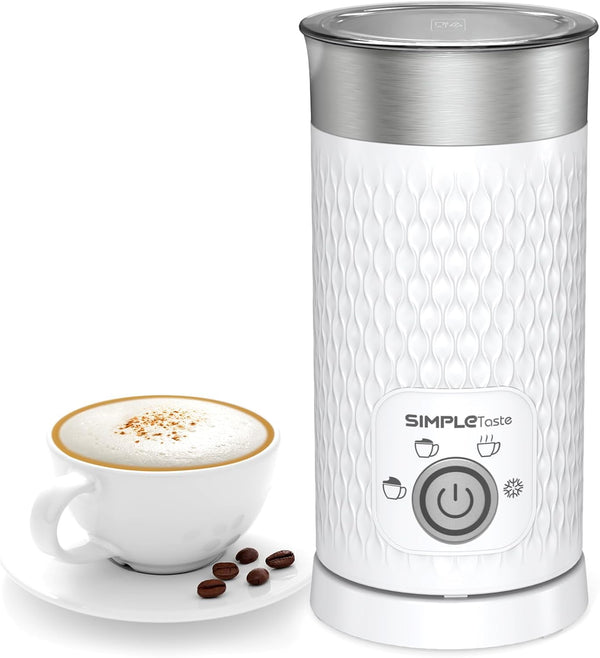 SIMPLETASTE Milk Frother, 4-in-1 Electric Milk Steamer, Automatic Foam Maker and Milk Warmer for Latte, Cappuccinos