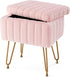 Sweetcrispy Vanity Stool Chair with Storage, 18.9H x 16L x 12.2W Ottoman