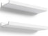 Boswillon Floating Shelves Wall Mounted Set of 2, Modern White Shelves for