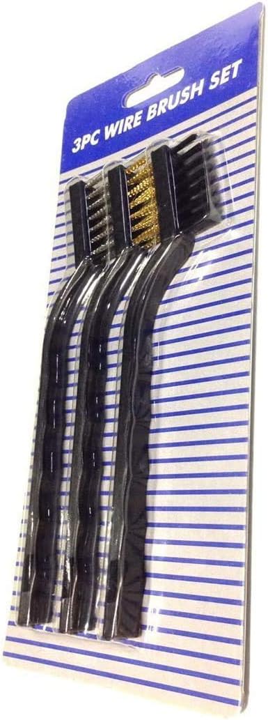 YXQ 3Pcs Wire Clean Brush Set, Black Plastic Handle for Home Kitchen Cleaning, Welding Slag, Rust