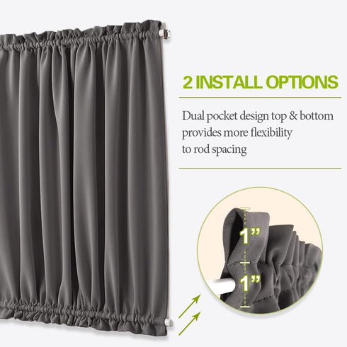 PONY DANCE Gray Door Curtain - 54 inch Wide by 72 inch Long Thermal Insulated Blackout Privacy Panel with Tieback,