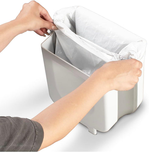 Glad Roomate Collapsible Waste Bin, 2 Gallon, Compact Travel Trash Can with Expandable Design