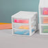 Sterilite Clearview Plastic Multipurpose Small 3 Drawer Desktop Storage Unit, White, 6 Pack