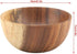 Yosoo Natural Hand-Made Solid Wood Bowl, Classic Large Round Acacia Wood Salad Soup Dining Bowl, 16x7 cm