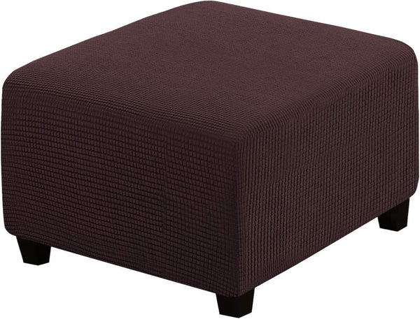 Square Jacquard Ottoman Covers Ottoman Slipcovers Folding Storage Stool Protector Elastic Bottom