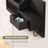 Key and Mail Holder for Wall, Wall Mount Mail Organizer with 6 Hooks and Storage Drawer, Key Rack (B-Black)