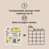 RECYCO Swedish Dishcloths for Kitchen, 6 Packs Washable Dish Rags, Cellulose Reusable Cleaning Paper Towels