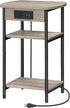 3 ET05205B Hzuaneri End Tables with Charging Station, Tier Side Table with Charging Station, End Table with USB Ports