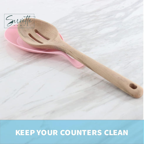 Pink Silicone Spoon Rest for Kitchen Spoon Holder