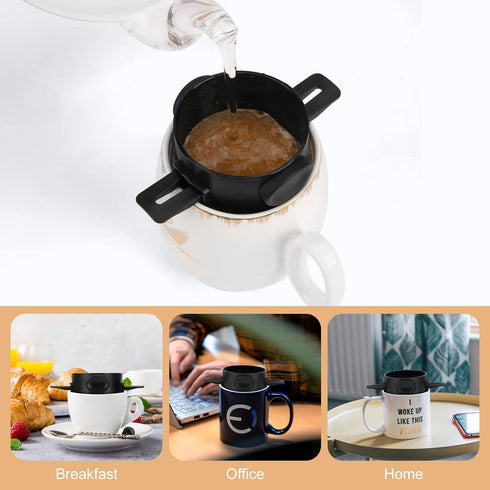 Portable Pour Over Coffee Maker Stainless Steel Reusable Filter Mini Collapsible Single Serve Coffee Dripper