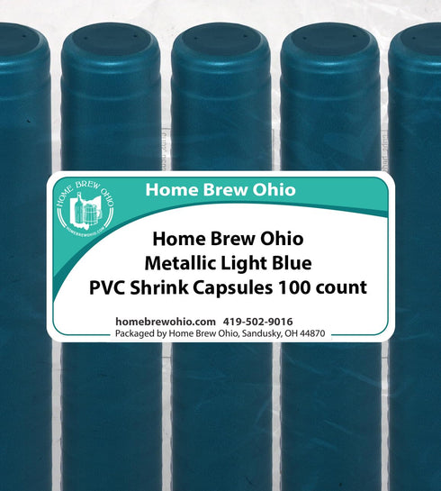 Metallic Light Blue PVC Shrink Capsules, 500 Count