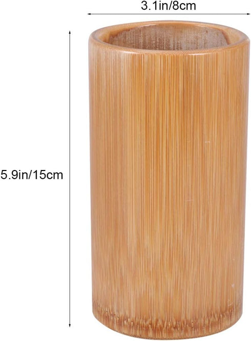 Yardwe Bamboo Utensil Holder, 1 PC Wooden Storage Organizer for Cooking Utensils, 15CM Kitchen Tool Holder