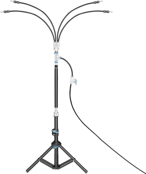 5.1FT 4-Way Expandable Standing Misters for Outside Patio, Adjustable Misting System, Misting Cooling System, Plant