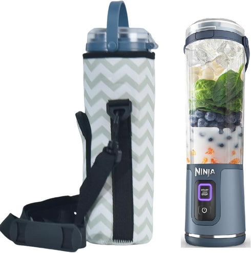 Portable Blender Carry Storage Bag sleeve with Shoulder Strap for Ninja BC151NV/BC51NV/BC151BK/BC151CR/BC151EM/BC151PR/BC151WH 18oz Blast Portable Blender (Grey White)