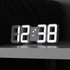 mooas 3D Pure Mini White LED Clock Multi-Function LED Clock Calendar Alarm Temperature 8.5"