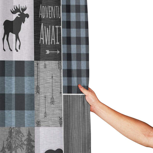 Rustic Shower Curtain Lodge Bear Moose Deer Quick Dry Bath Curtain, Machine Washable Bathroom Accessories (72x72 Inch)