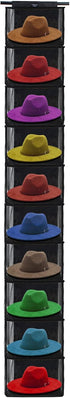 TreeHouse London XL Fedora Hat Rack with Dust Cover, Closet Hanging Cap Organizer for Cowboy Hats (Pack of 2)
