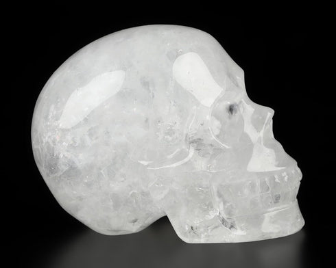 Skullis 2.0" Quartz Rock Crystal Carved Skull - Hand Carved Gemstone Fine Art Sculpture