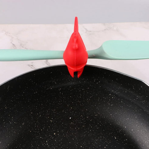 Spoon Rest Rooster Pot Clip: 2pcs Silicone Pot Clip, Cooking Utensil Holder for Pot Lid Holders