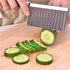 Multifunctional Potato Wavy Edged Knife , Stainless Steel Mezzaluna Chopper salad Rocker Knife Potato Slicer Chopper French Fry Maker Cutter circular cutter Gadget Vegetable Fruit Cutting (1 pcs) by Cohpoh