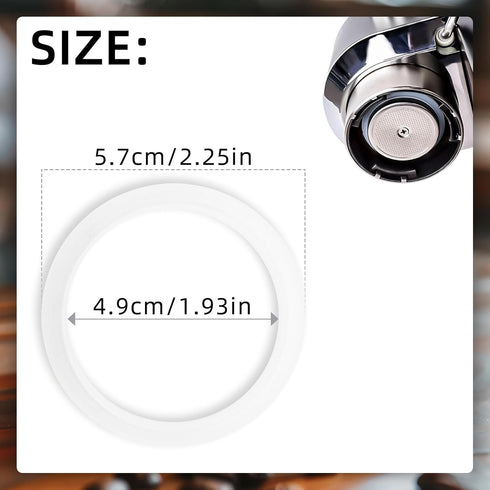 4 Pcs Replacement Gasket Seal Ring, 50mm Silicone Steam Ring for Espresso Machine Repair Kit
