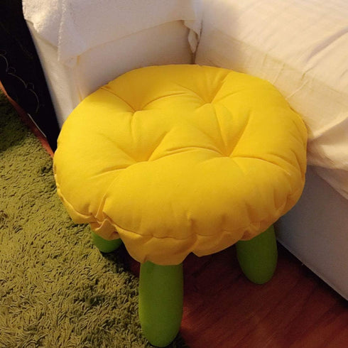 14" Padded Round Bar Stool Covers Cushion with Elastic Band Round Chair Seat Cushions for Wooden Metal Stools Beige
