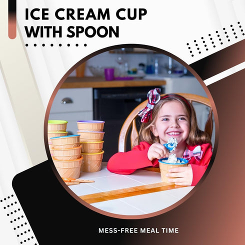 Frozen Pack 12 Green Direct Plastic Ice Cream Cups with Spoons - Sundae Dessert Bowls for Yogurt