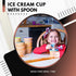 Frozen Pack 12 Green Direct Plastic Ice Cream Cups with Spoons - Sundae Dessert Bowls for Yogurt