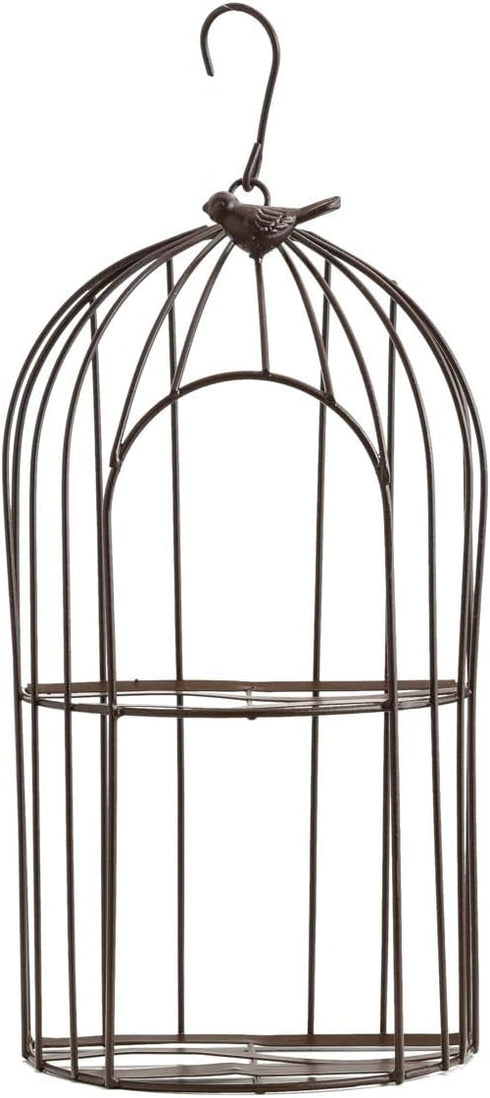 TJ Global 2-Plant Iron Birdcage Hanging Planter, Metal Wire Flower Pot Basket