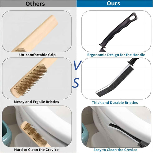 POPGIO 3 Crevice Cleaning Brush Cleaning Tools Cleaning Supplies Grout Brush Scrub Brush Toilet Brush for Household Use
